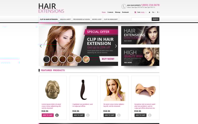 hair extensions store prestashop theme original