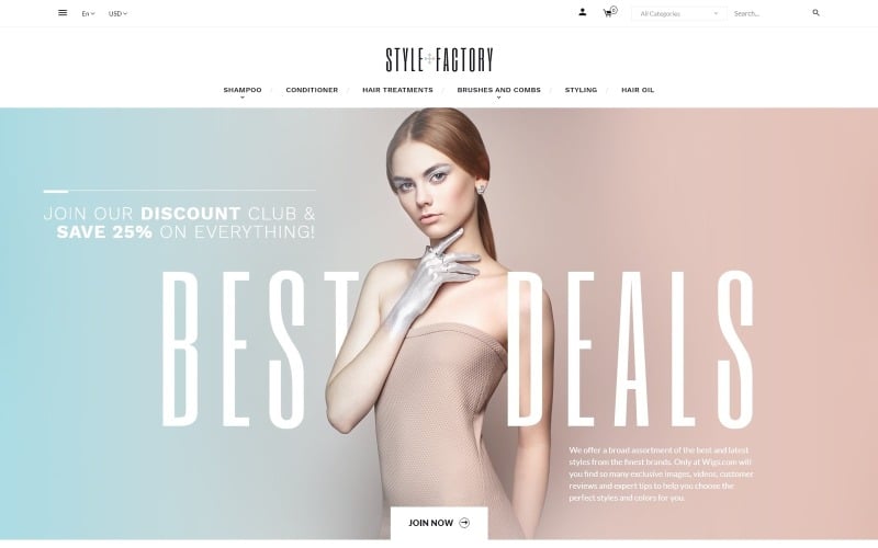 hair salon ecommerce template stylefactory prestashop theme original