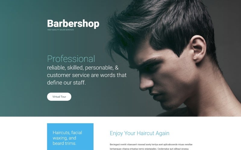 hair salon responsive landing page template original