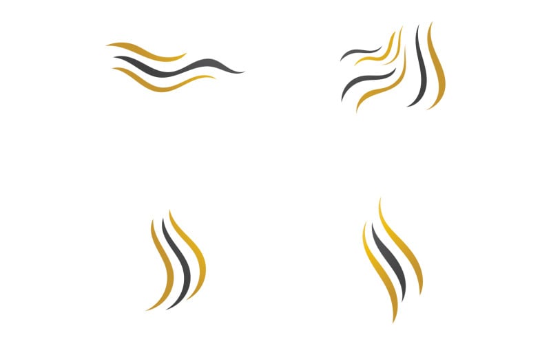 hair wave style black and gold logo v original