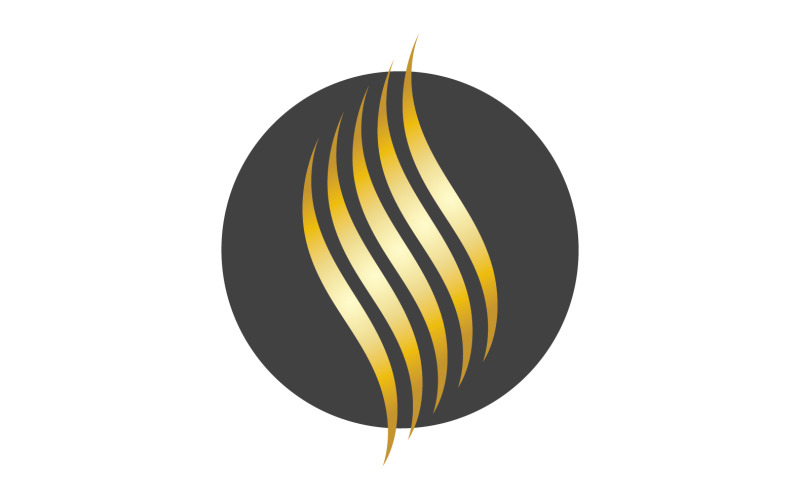 hair wave style black and gold logo vector version original