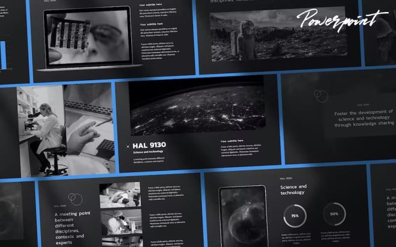 hal tech amp science powerpoint template original