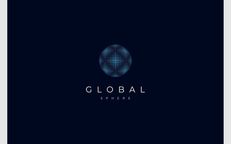 halftone sphere globe circle logo original