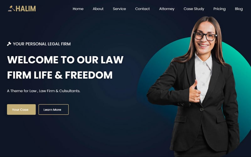 halim law firm landing page template original