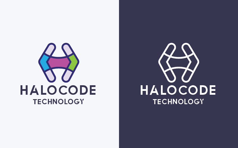 halo code letter h logo temp original