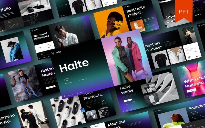 halte business powerpoint template original