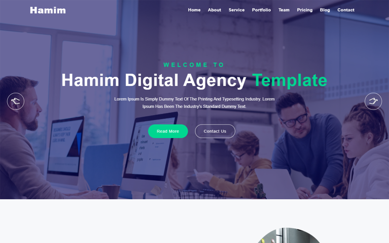 hamim digital agency html landing page template original