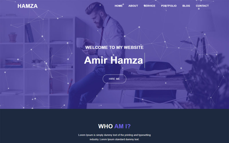 hamza personal portfolio landing page template original