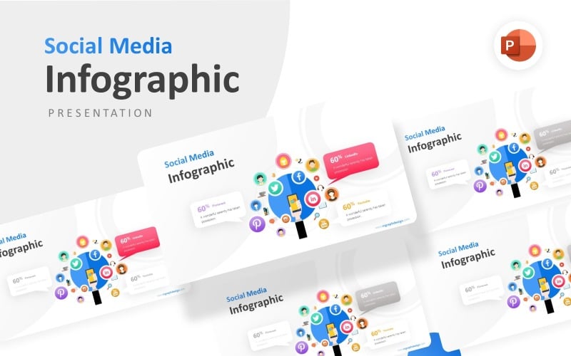hand holding smartphone infographic presentation powerpoint template original