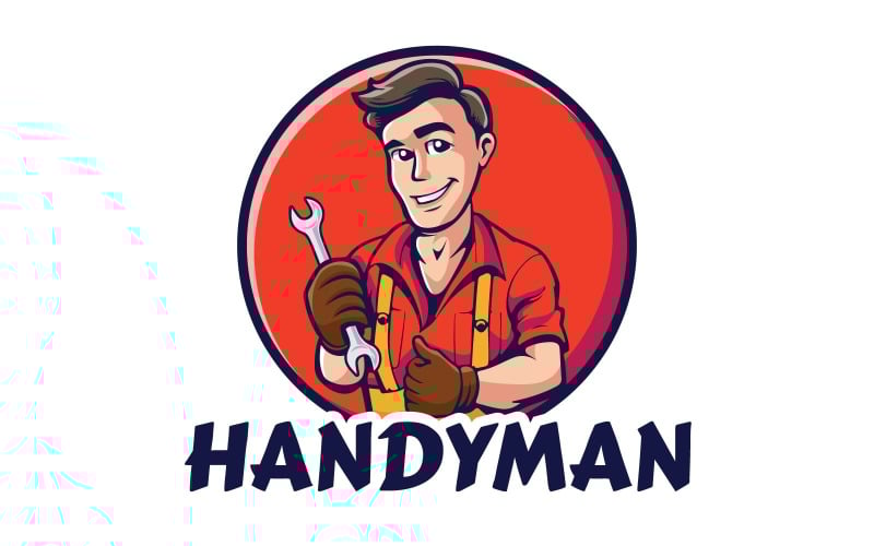handyman mascotillustration logo design original