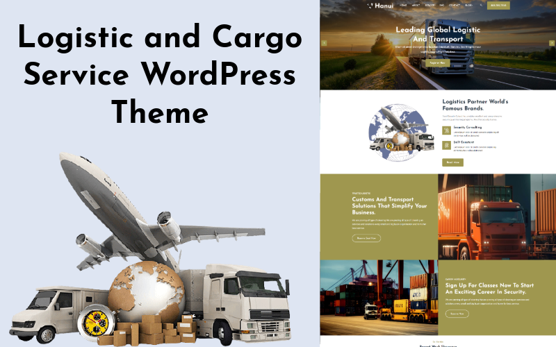 hanui logistic and cargo service wordpress theme original
