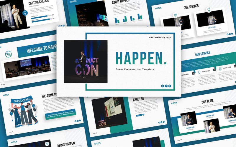 happen event multipurpose presentation template powerpoint original
