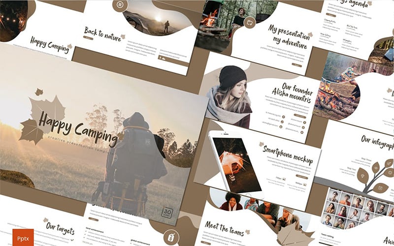 happy camping powerpoint template original