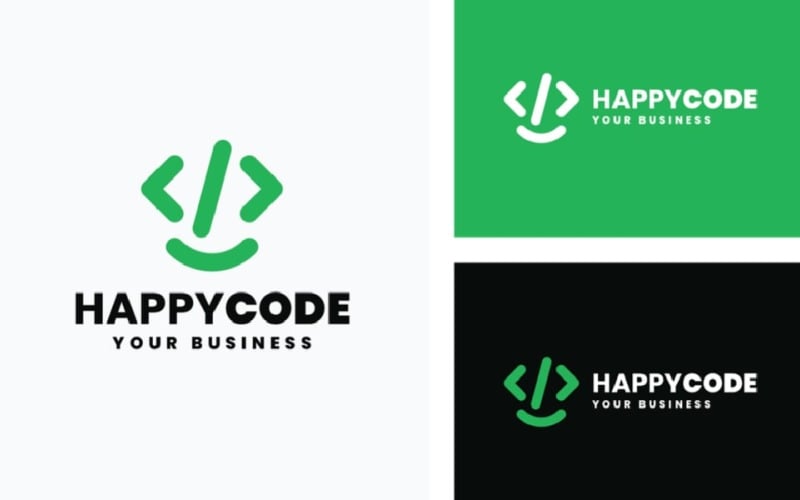 happy code pro logo template original