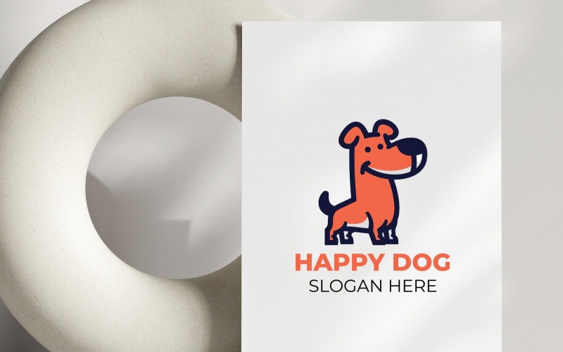 happy dog logo design template original