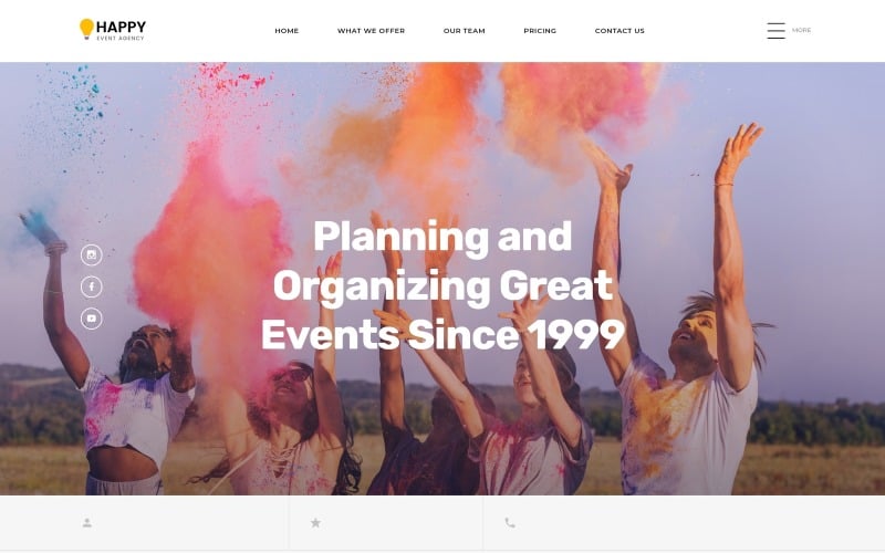 happy event agency html landing page template original