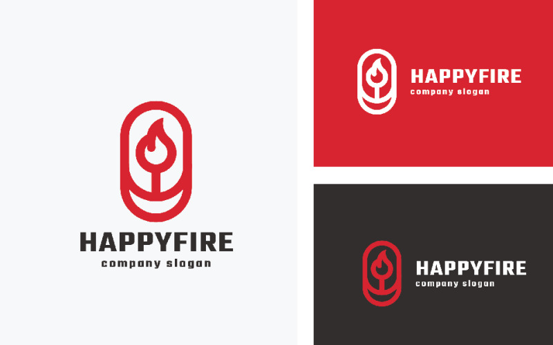 happy fire professional logo template original