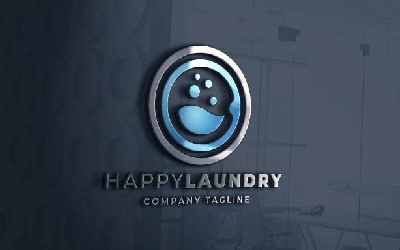 happy laundry pro logo template original