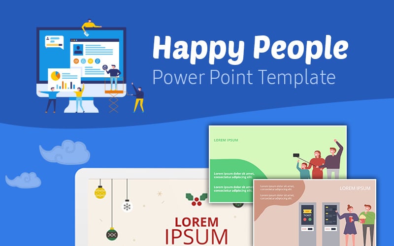 happy people infographic powerpoint template original
