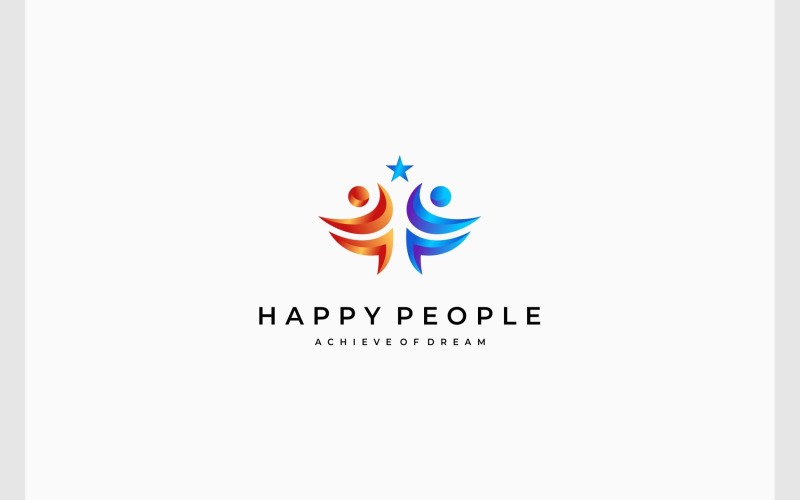 happy people success colorful logo original