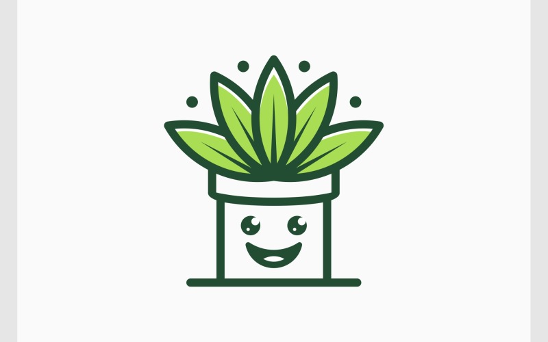 happy potted plant flowerpot logo original