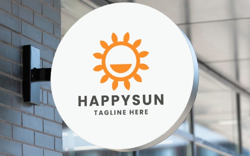 happy sun pro logo template original