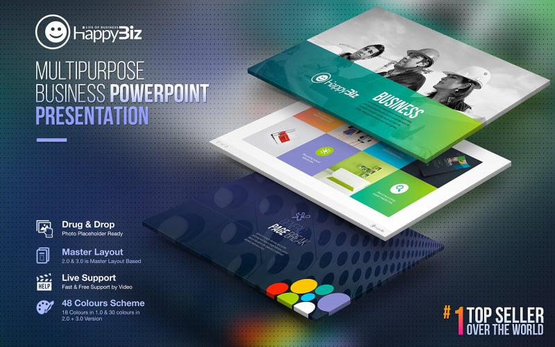 happybiz business infographic marketing powerpoint template original
