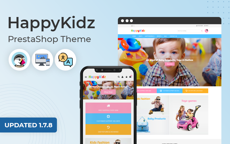 happykidz kids fashion and toys responsive prestashop theme original