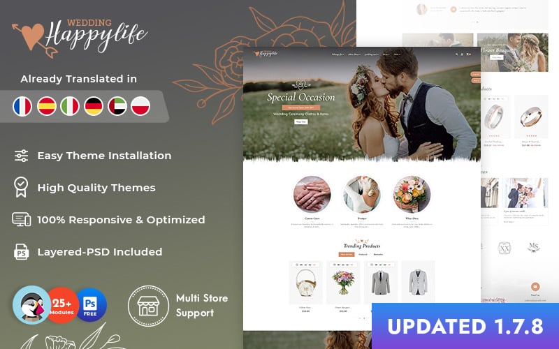 happylife wedding best of prestashop conversation friendly theme original