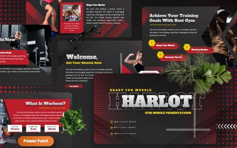 harlot gym muscle powerpoint templates original