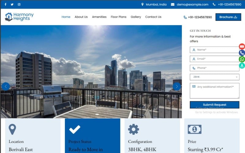harmony heights real estate html landing page original