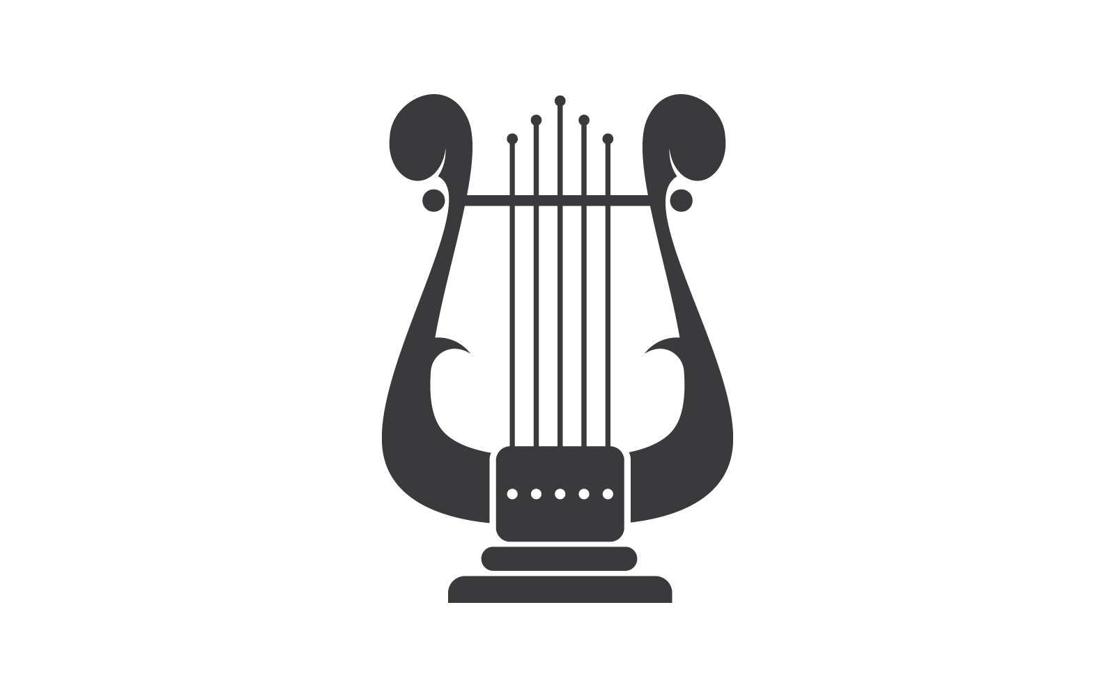 harp isolated on white background illustration logo vector design original