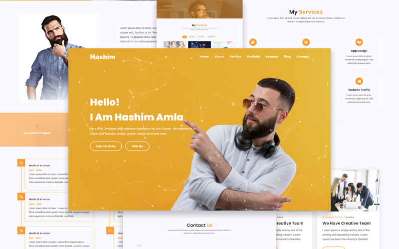 hashim personal portfolio html landing page template original