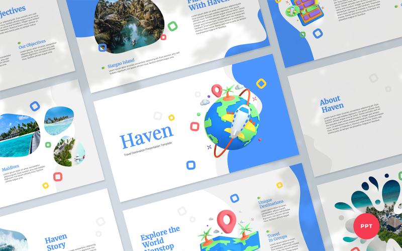 haven travel destination presentation template original