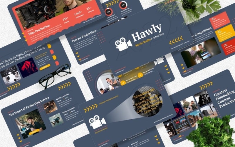 hawly movie production powerpoint template original