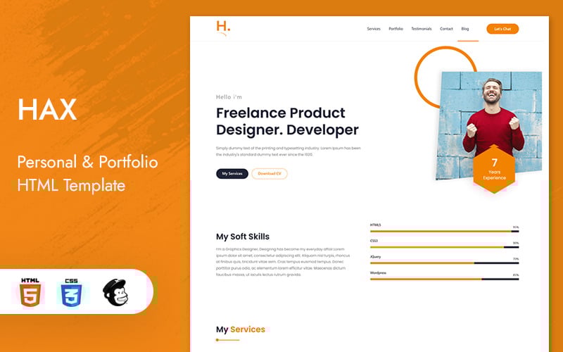 hax personal and portfolio html template original