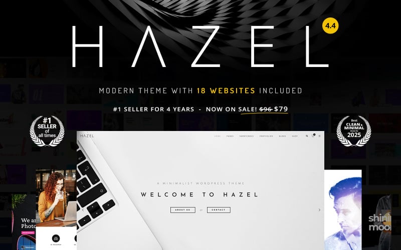 hazel clean minimalist multi purpose wordpress theme original
