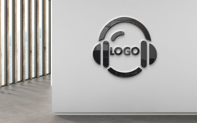headphone music beat logo sound wave headphone logo template original