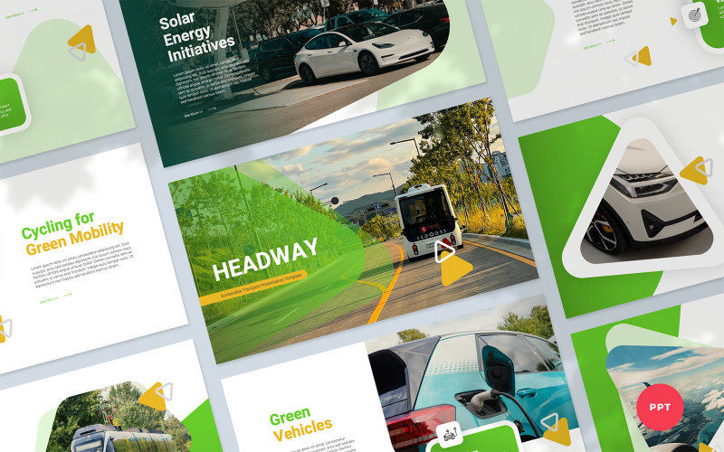 headway sustainable transport presentation powerpoint template original