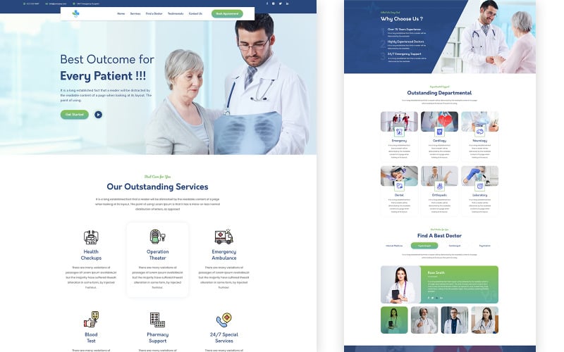 healthcarex clinic services html template original