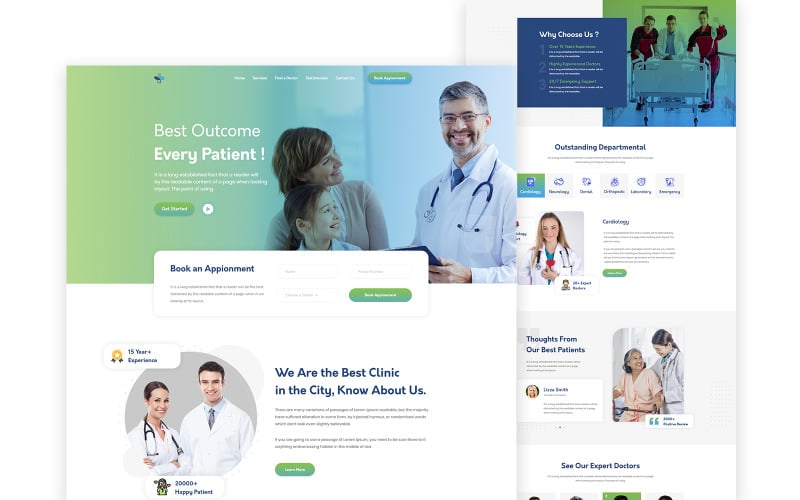 healthex clinic services one page html template original