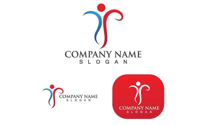 healthy life people logo and symbol vector v original