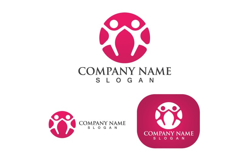 healthy life people logo and symbol vector v original