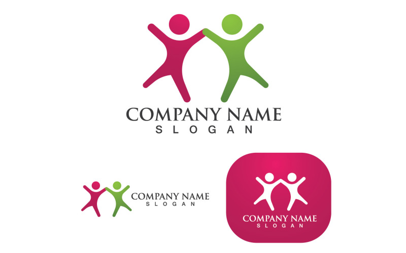 healthy life people logo and symbol vector v original
