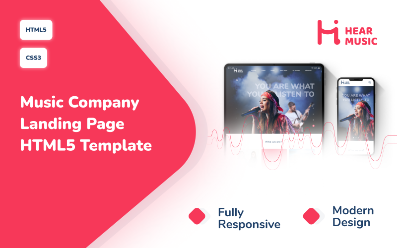 hear music music company responsive modern landing page html template original
