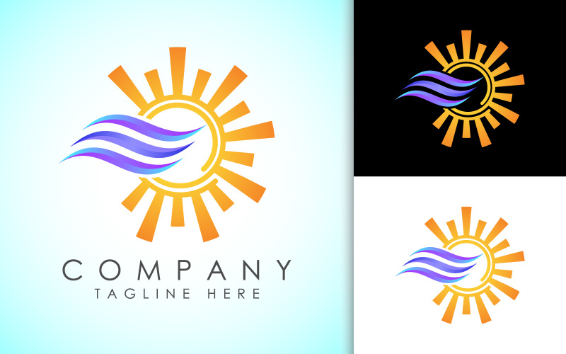 heating ventilation logo hvac logo concept original