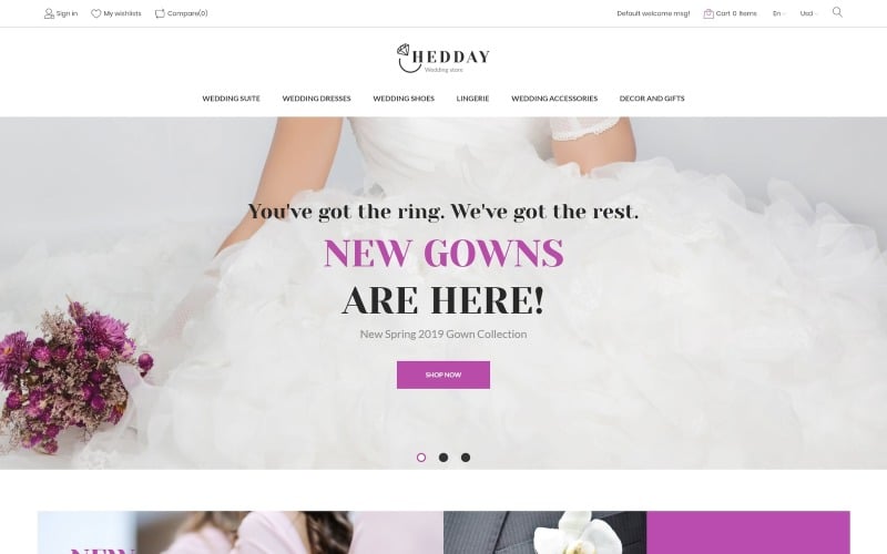 hedday wedding responsive template prestashop theme original