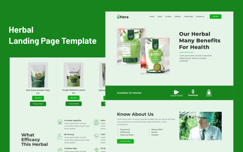 hera herbal landing page template original