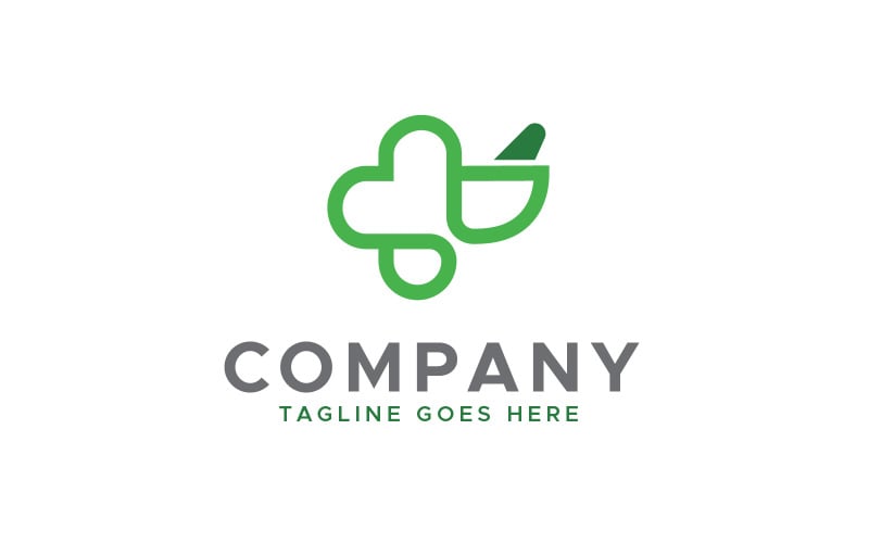 herbal healthcare plus herb logo design template original