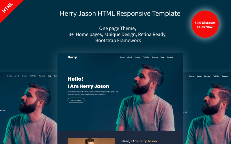 herry personal portfolio html landing page template original